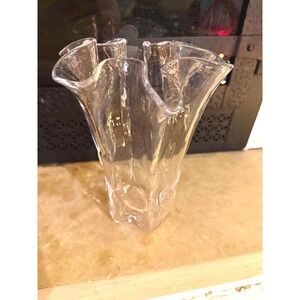 Vintage Muurla Lasi Handkerchief Vase. Scandanvian Art Glass.